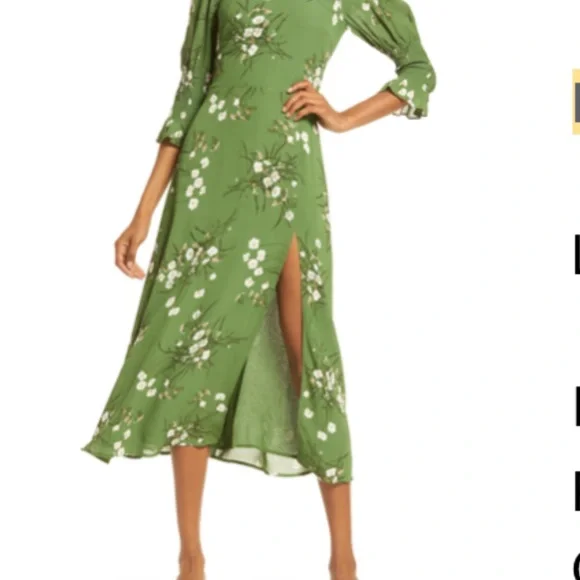 Reformation Carolina Floral Green Midi Dress - Picture 2 of 5